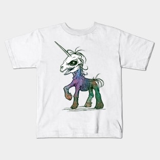 Zombie Unicorn Skull Kids T-Shirt